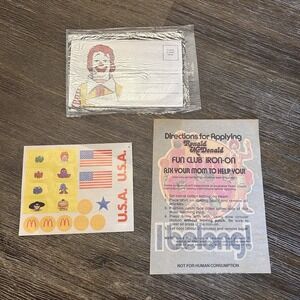 Letterland Stationary McDonaldland Ronald McDonald Iron On Puppet 1970s 1980 Lot